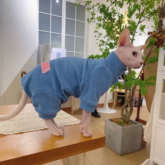 Manteau polaire pour chat Sphynx, sweat-shirt chaud, combinaison à 4 pattes pour chatons et chiens,