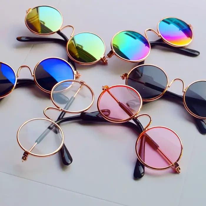 Jolies lunettes de soleil rondes Vintage pour chat, lunettes réfléchissantes pour petit chien, chat,