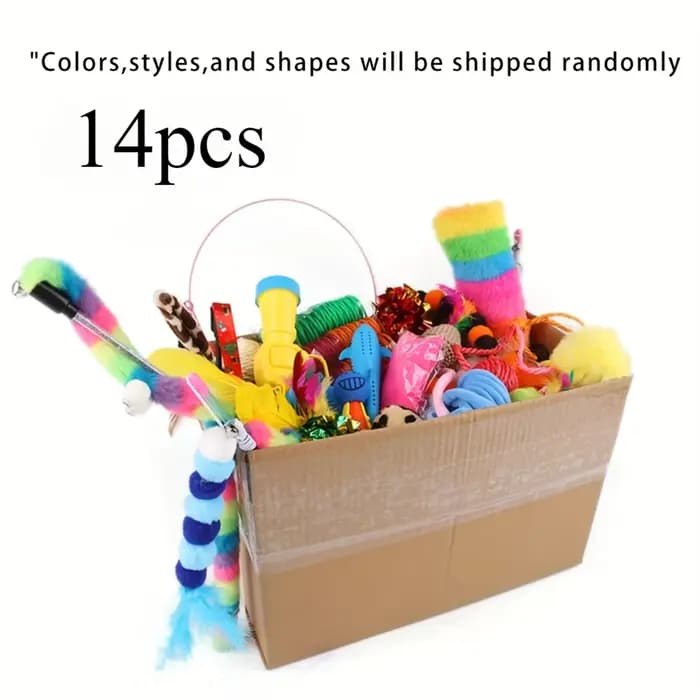 Lot de jouets pour chat 56 pièces/28 pièces/14 pièces Combinaison de divers