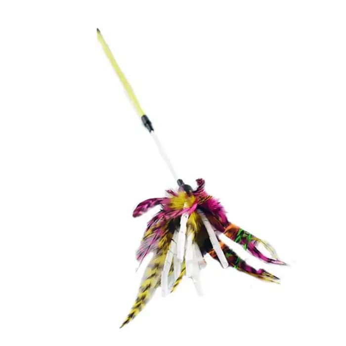 Jouet en Spirale avec Plumes Colorées pour Chat