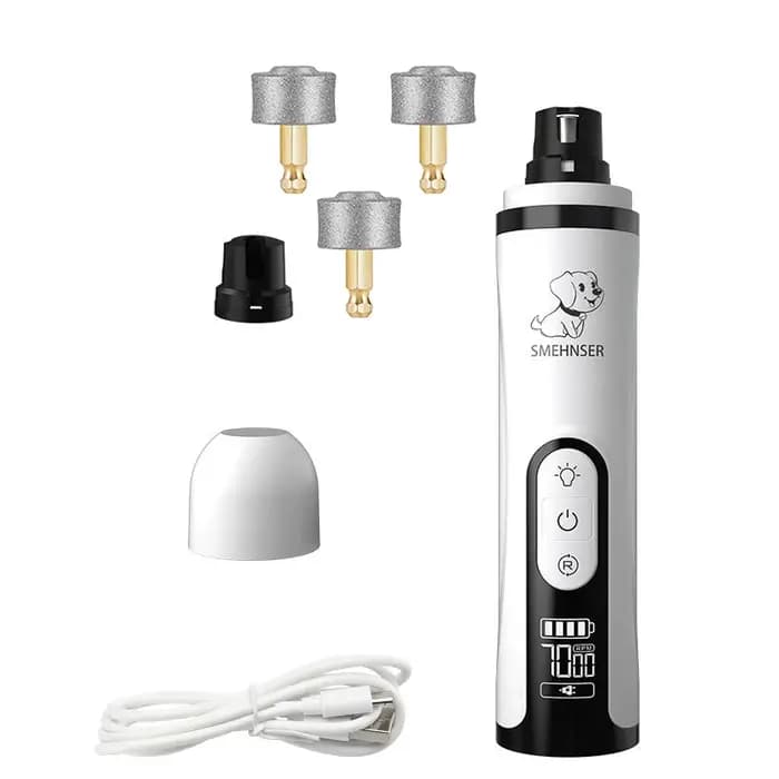 Lime à ongles électrique pour animaux de compagnie avec lumière LED