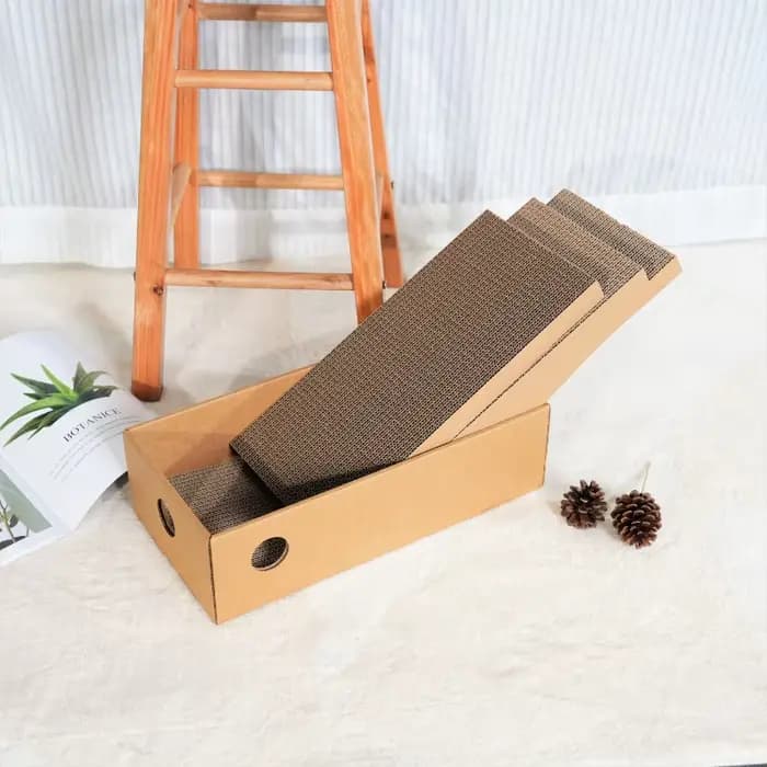 Lot de 4 boîtes en carton pour griffoir de chat pour chats d'intérieur