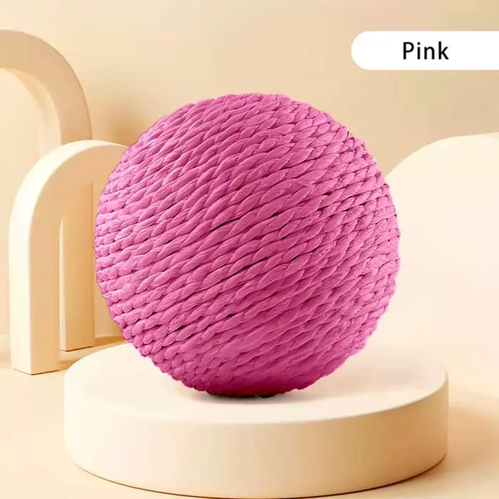 Balle à gratter interactive en Sisal pour chat, 10CM, jouet pour le nettoyage des dents de chaton, A