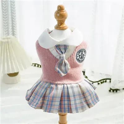 Robe pour chien de style collégial pour petits chiens