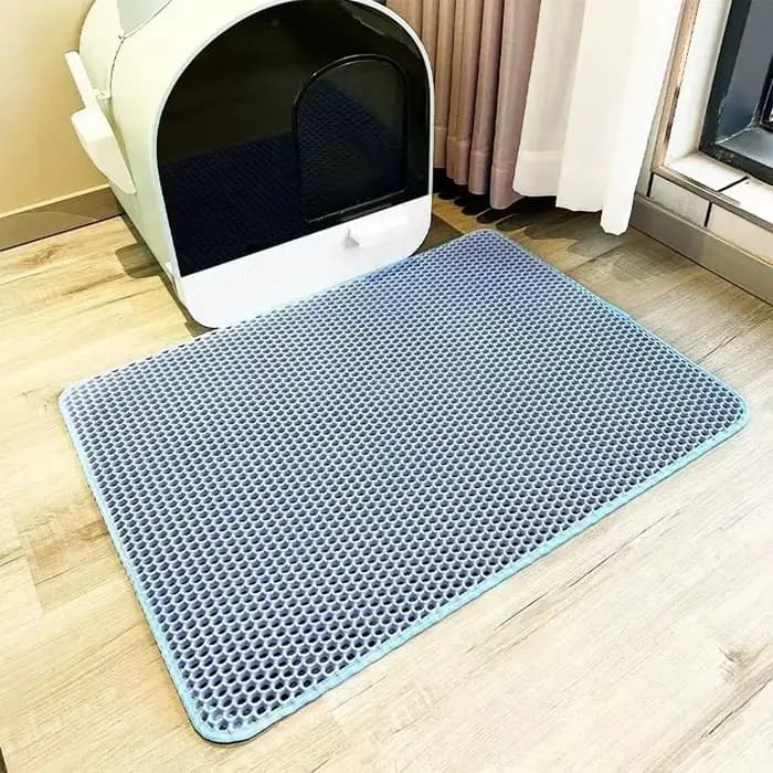 Tapis pour litière de chat, double couche, EVA, imperméable, antidérapant, pour toilette de chat