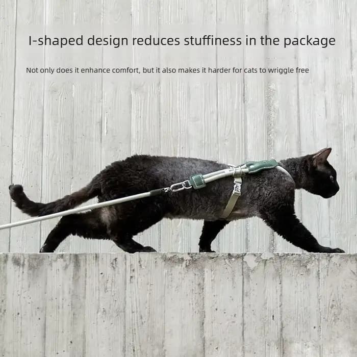 Harnais et laisse pour chat en forme de H réglables