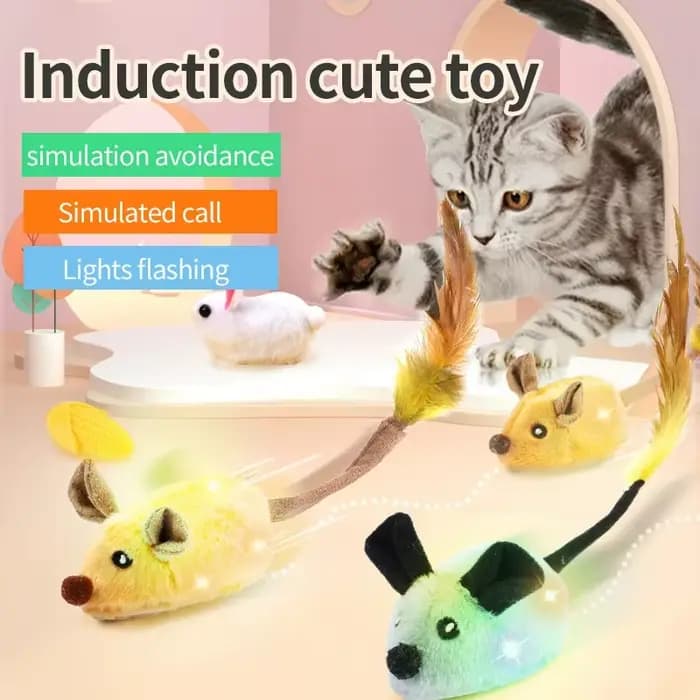 Souris de course intelligente pour chat, jouet interactif, mobile aléatoire, électrique, USB, Teaser, Simulation de souris, chaton, jouet en peluche auto-jeu