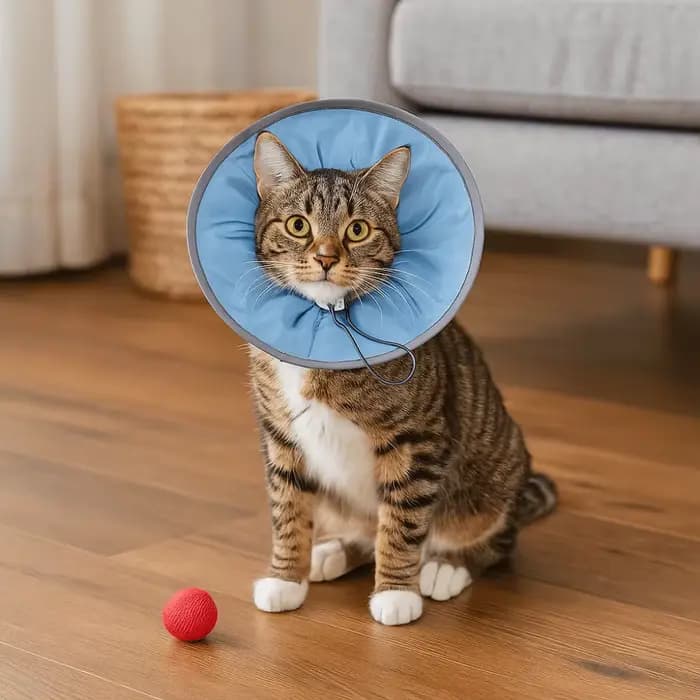 Collier anti-léchage pour animaux de compagnie, collier éлизабетанский imperméable réglable pour chat, collier protecteur doux anti-morsure pour toilettage des animaux