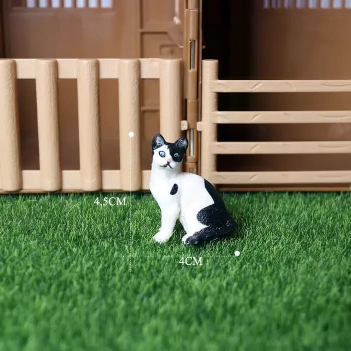Figurines de chat persan siamois peintes à la main