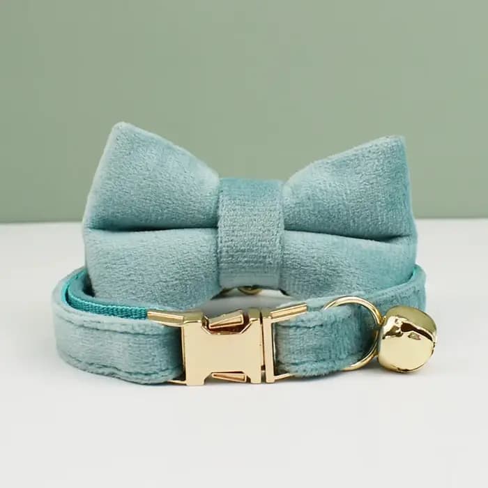 Collier de chat en velours avec nœud papillon