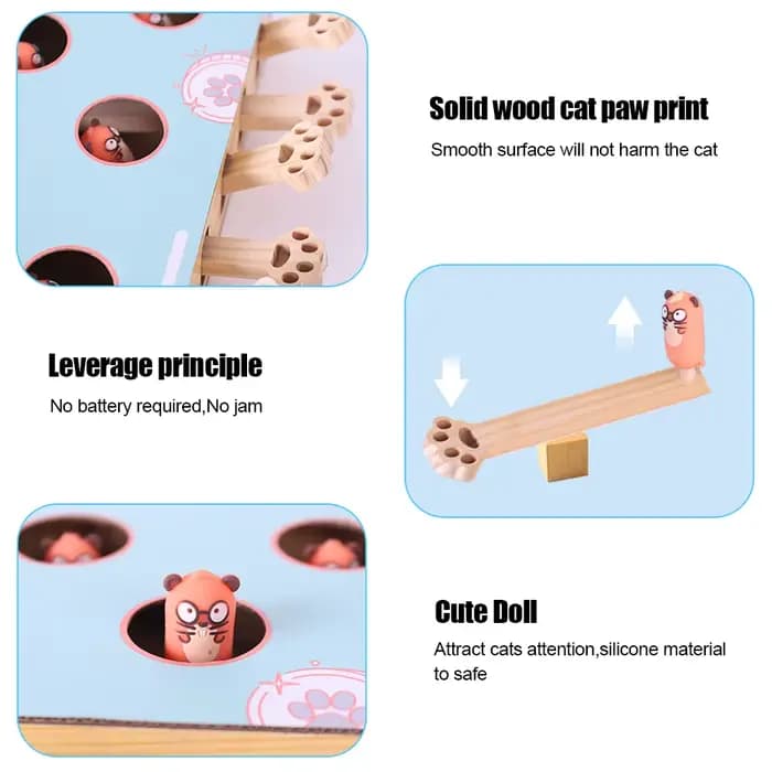 Boîte de jeu pour chat, labyrinthe interactif éducatif, frappé Gophers, bâton de chat drôle 3 en 1,