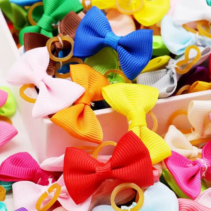 Nœuds de toilettage solides pour animaux de compagnie, 10/20/30 pièces, mignons, avec élastique, cad