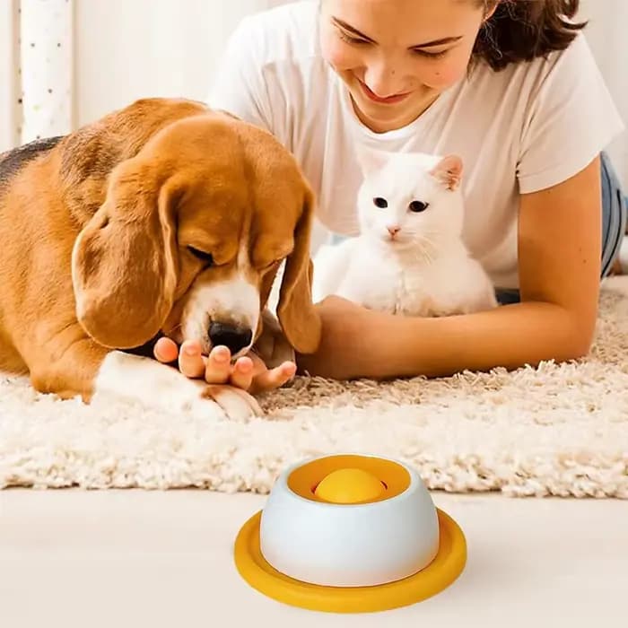 Nouveau yaourt assiette à lécher anti-pill chat taquin alimentation lente bol de collation interactif résistant aux