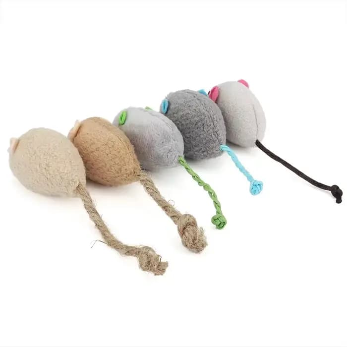 5 pièces hochet chat souris jouets également préfabriqués herbe-aux-chats fausse fourrure