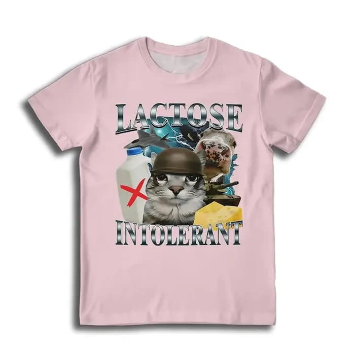 T-shirts graphiques amusants avec motif de chat pour hommes, sans lactose, à la mode, Streetwear d'été, imprimés en 3D, décontractés, Harajuku