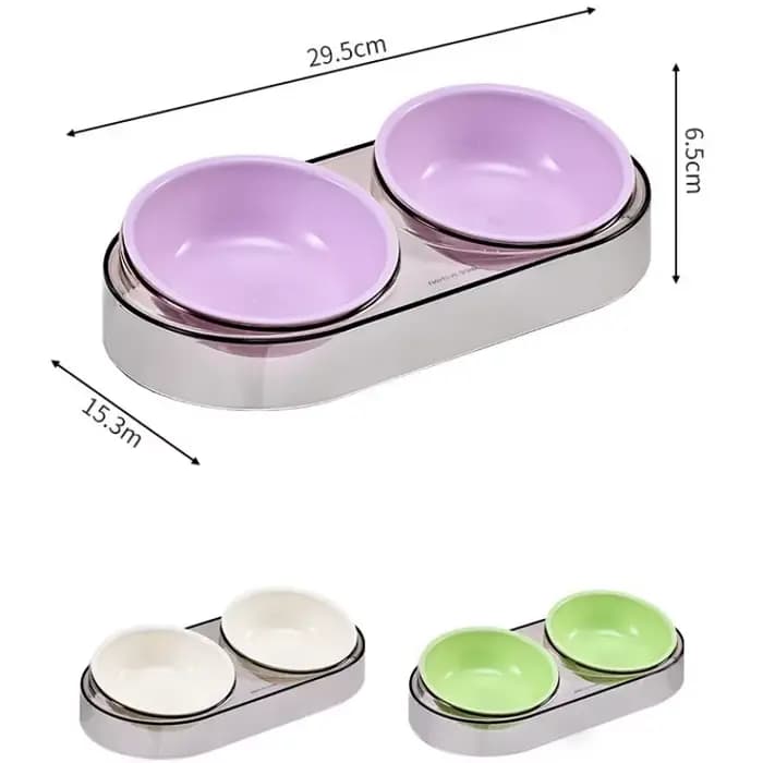 Filles réglable pour nourriture et eau pour chien et chat, double bol pour chiens, protection du cou, poignées, récipient de nourriture amovible, fournitures pour animaux de compagnie