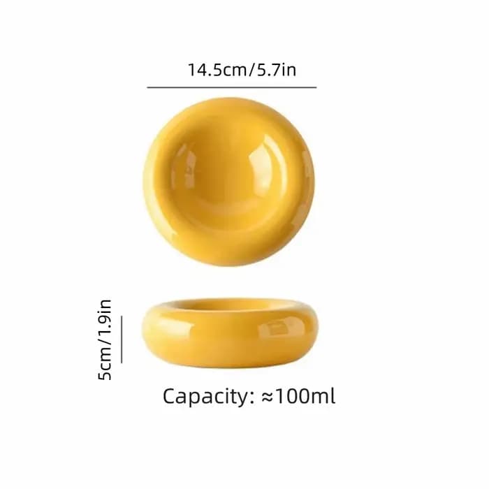 Bol pour chat en céramique minimaliste, forme donut, grande capacité, antidérapant, design esthétique, pour la maison