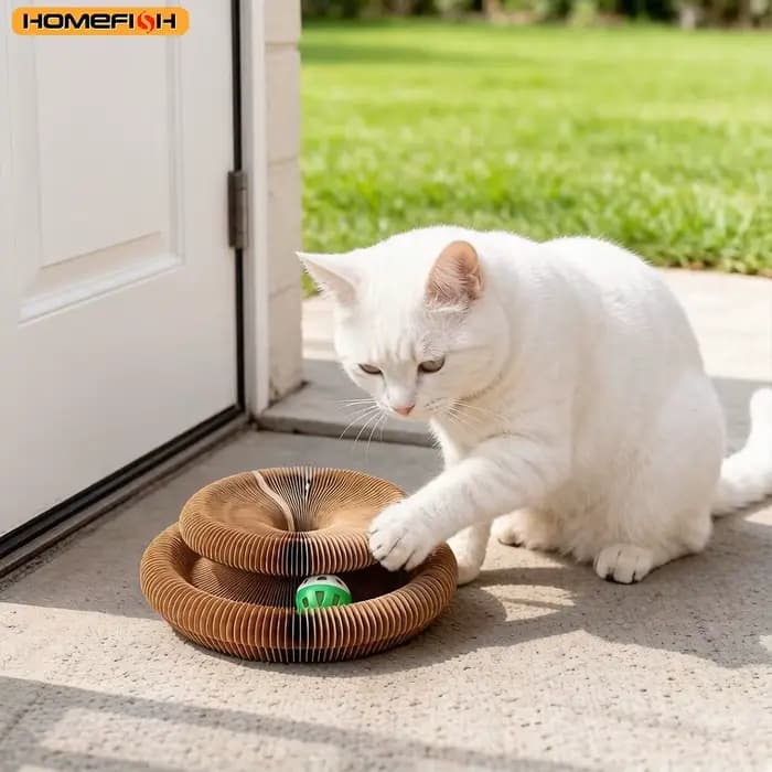 Jouet pour chat, griffoir rond en carton ondulé