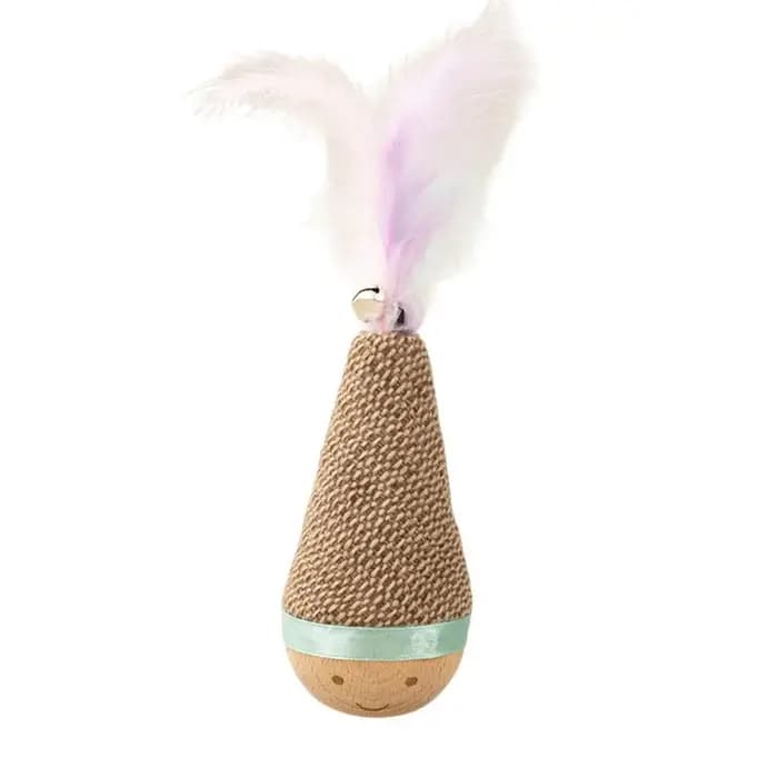 Gobelet Wobbler jouets pour chat résistant aux morsures jouet à mâcher plume Agave nettoyage des dents interactif