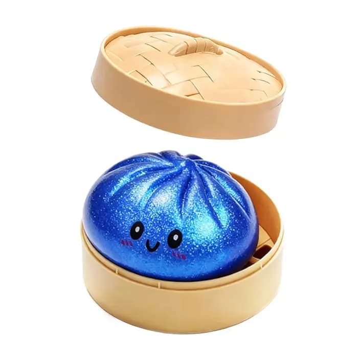 Jouet Squishy en forme de pain vapeur 2026 avec boîte de cuisson vapeur, jouet anti-stress à rebond, boule sensorielle pour adultes