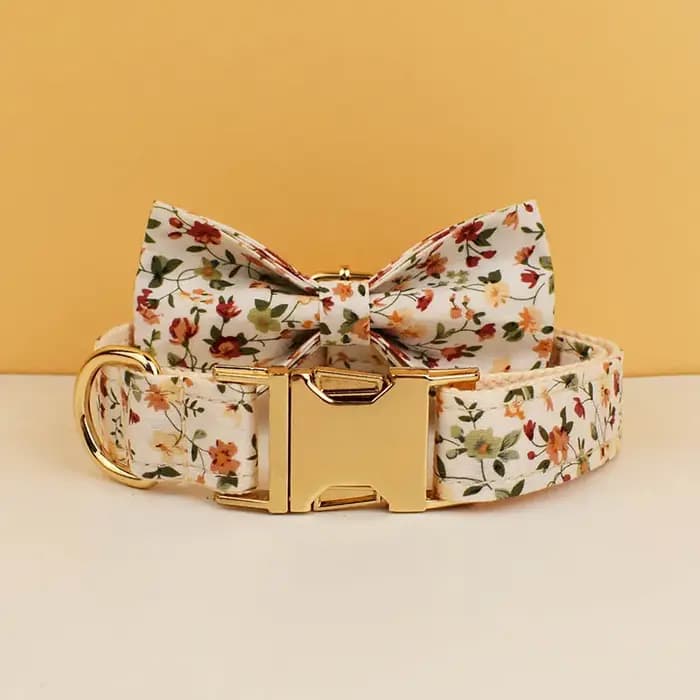 Ensemble personnalisé collier, harnais et laisse pour chien – Colliers de luxe en coton doux à motif