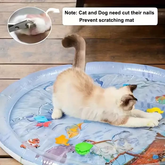 Tapis de jeu aquatique interactif pour chats et chiens - Jouet poisson flottant, centre d'activités pour animaux de compagnie résistant aux éclaboussures pour le plaisir en intérieur, stimulation ment