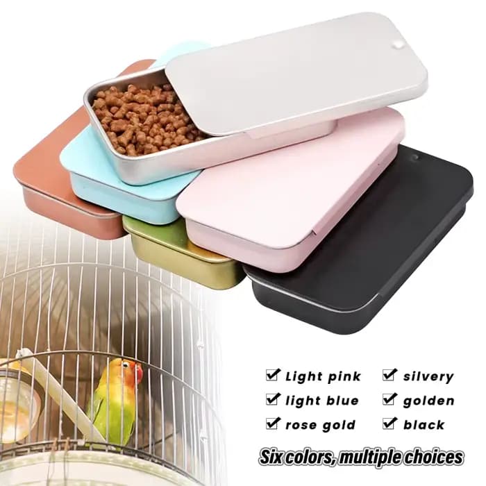 1 pièce Distributeur de nourriture portable pour oiseaux, mini boîte d'alimentation, plusieurs coule