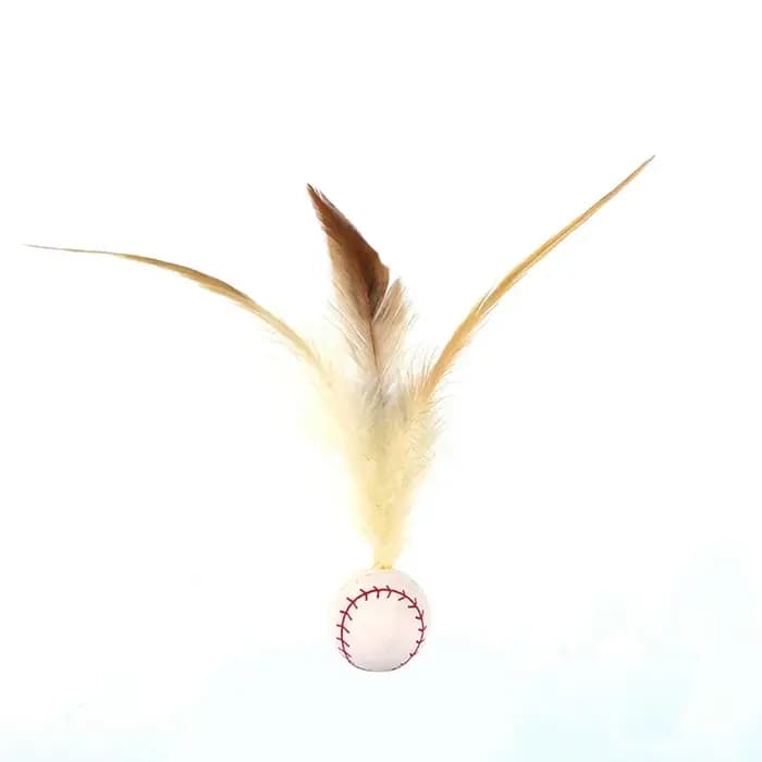 Balle interactive pour chatons et chats adultes d'intérieur avec plumes