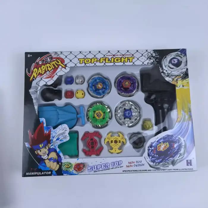 Ensemble de combat multijoueur SPINNING TOP 4D Metal Fusion, comprenant 2 lanceurs et 4 toupies – le jouet de combat ultime pour les enfants