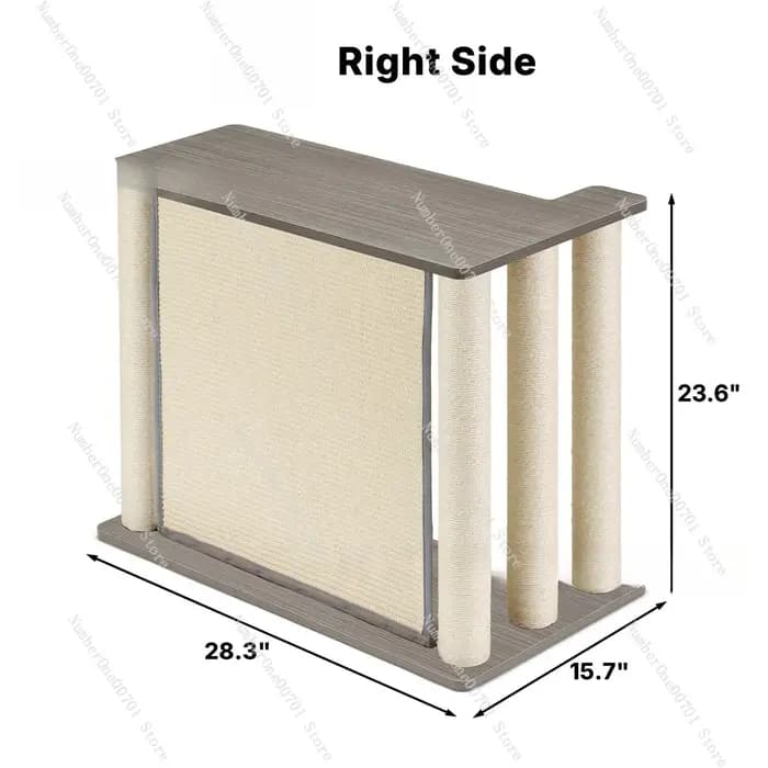 Table d'appoint en forme de patte de chat avec griffoir et poteau à gratter