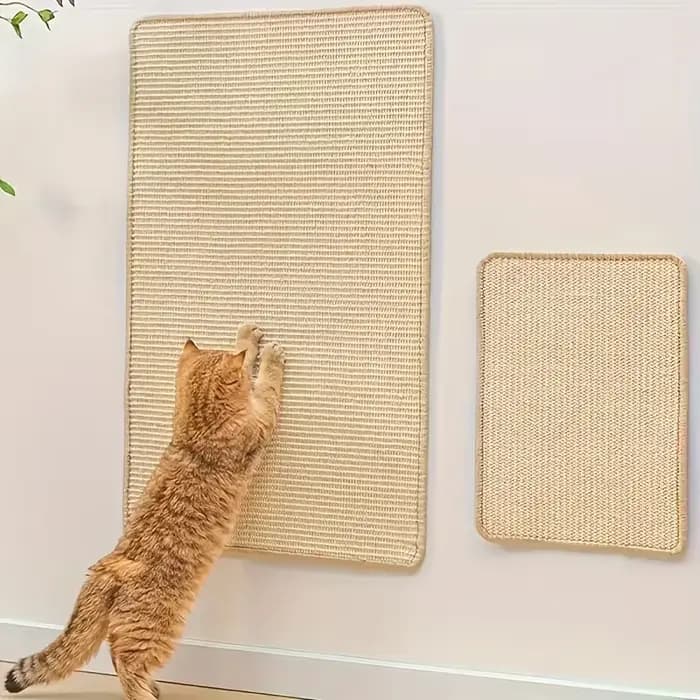 Tapis à gratter pour chat en sisal à fixer au mur
