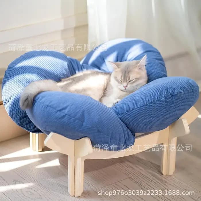 Lit pour chat en bois, petit canapé pour animaux de compagnie d'intérieur