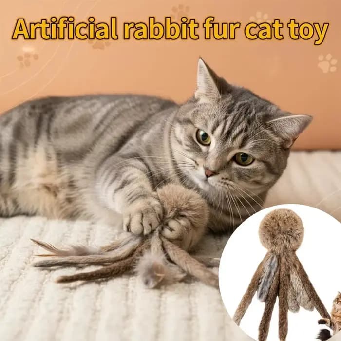 Jouets pour chats en fausse fourrure de lapin douce