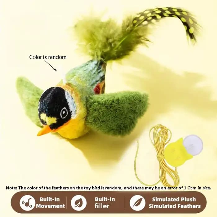 Le jouet pour chat émule l'oiseau sonore pour amuser la corde élastique