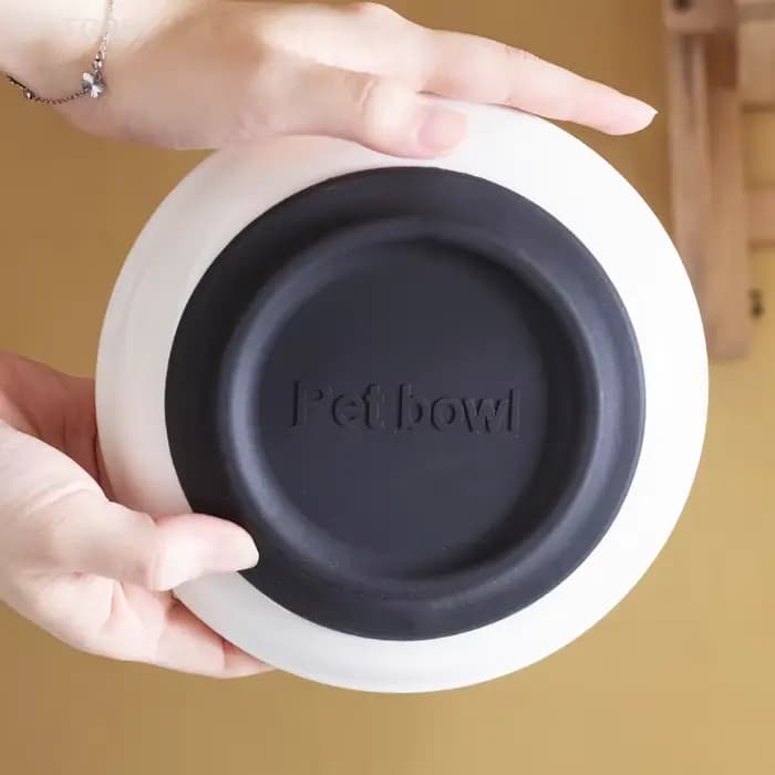 Bol d'alimentation en céramique pour chatons ; Plateau antidérapant pour chat de compagnie ; Support de coussin en