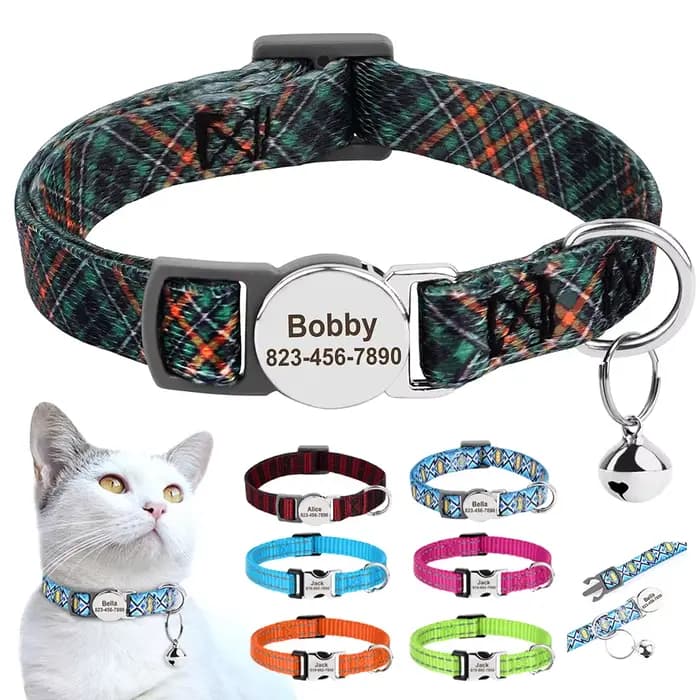 Collier d'identification de chat personnalisé Anti-perte chiot chats colliers de nom d'identificatio