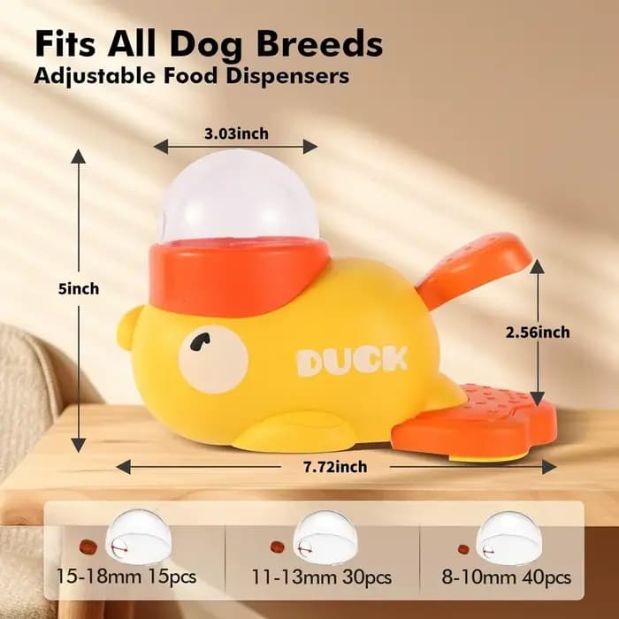 Distributeur de friandises pour animaux de compagnie en forme de canard jaune, jouets interactifs de
