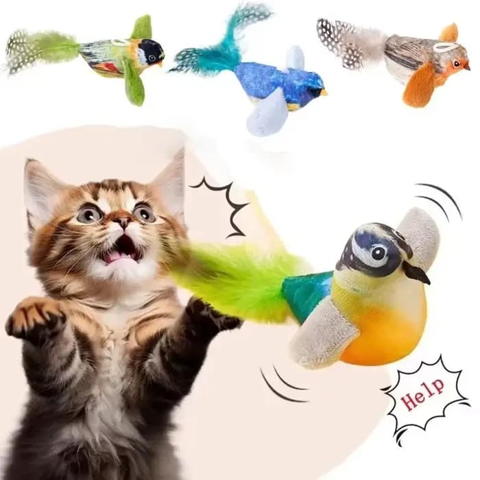 Jouet pour chat qui imite le son d'un oiseau, amuse le chat, amuse-t-il soi-même, soulage l'ennui, corde élastique résistante aux griffures et aux morsures, nouveauté