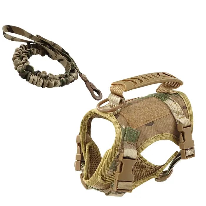 Ensemble harnais et laisse tactiques pour chat, pour la marche, anti-évasion, gilet pour animaux de compagnie, maille douce avec poignée de commande pour chats et petits chiens