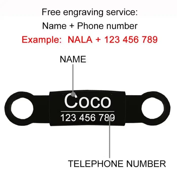 Collier réfléchissant réglable et personnalisé pour chat, accessoire de sécurité en nylon pour l'ide