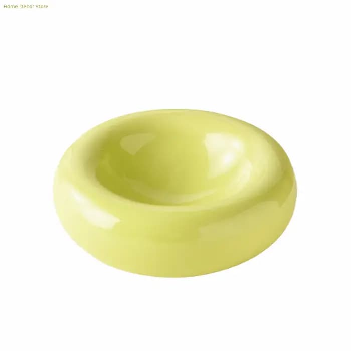 Bol pour chat en céramique minimaliste, forme donut, grande capacité, antidérapant, design esthétique, pour la maison