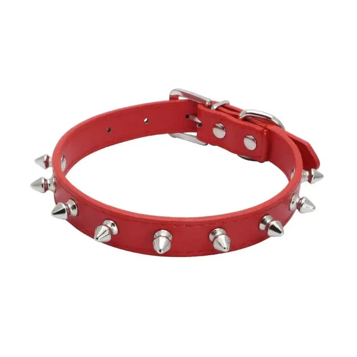 Collier pour chat en cuir anti-morsure, collier pour chat clouté avec pointes, collier réglable pour petits chiens, chiots, chatons, accessoires pour animaux de compagnie