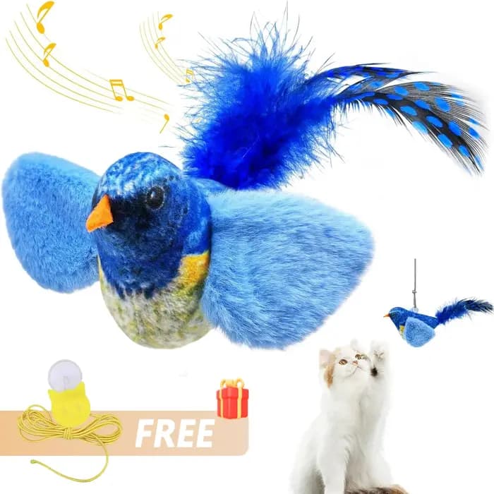Jouets pour chats en forme d'oiseau, jouet interactif pour chats, jouet réaliste avec son d'oiseau, jouet en peluche pour chats, jouet à la catnip pour chats, jouet pour chatons