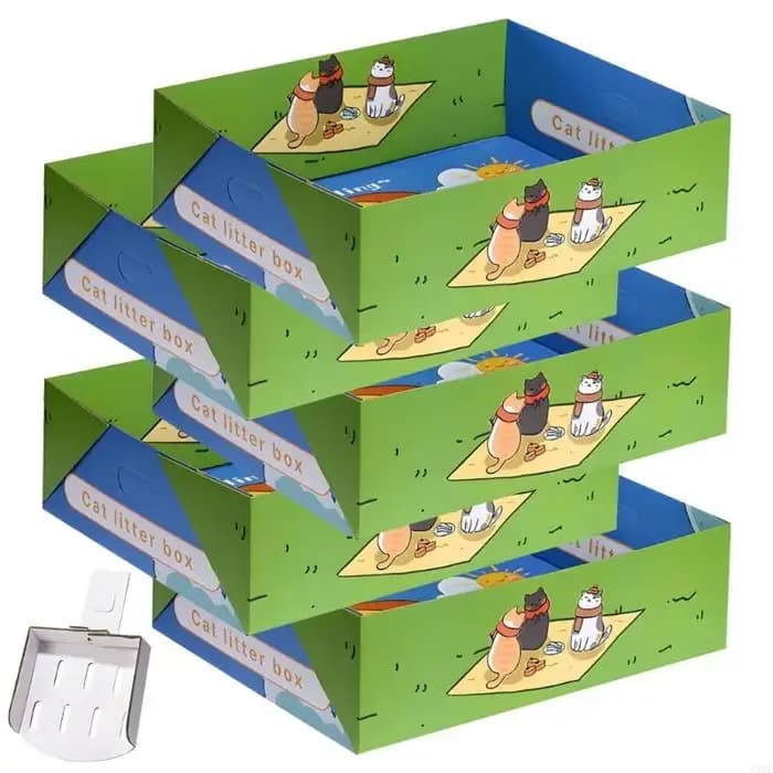 KXRE – bac à litière pliable en papier pour chats