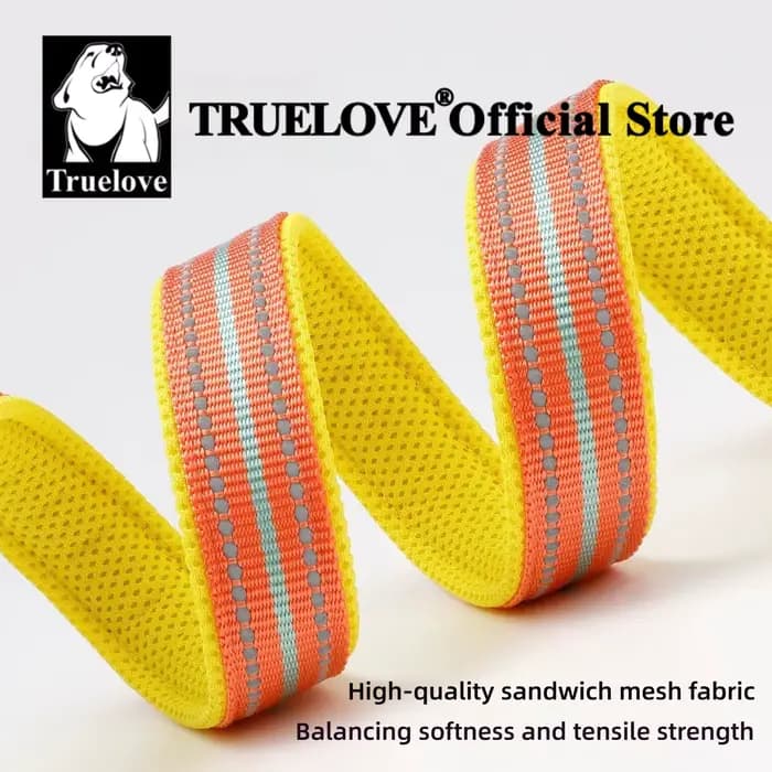 Laisse pour chien Truelove 200CM Confort Sandwich Rembourrée Respirante Anti-traction Corde Réfléchi