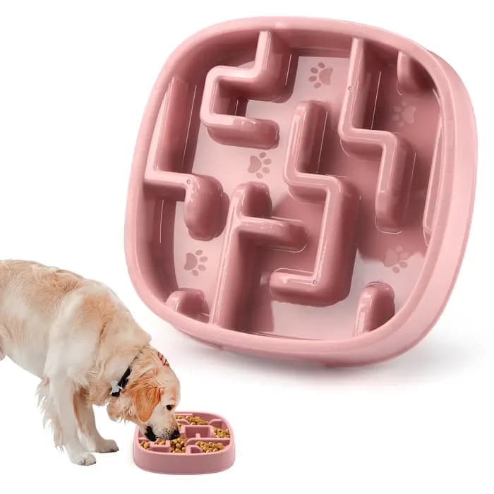 Bol de nourriture pour animaux de compagnie à alimentation lente, anti-étouffement, antidérapant, pour chiens et chats, empêchant les glaçons, assurant une alimentation saine pour les animaux de compa