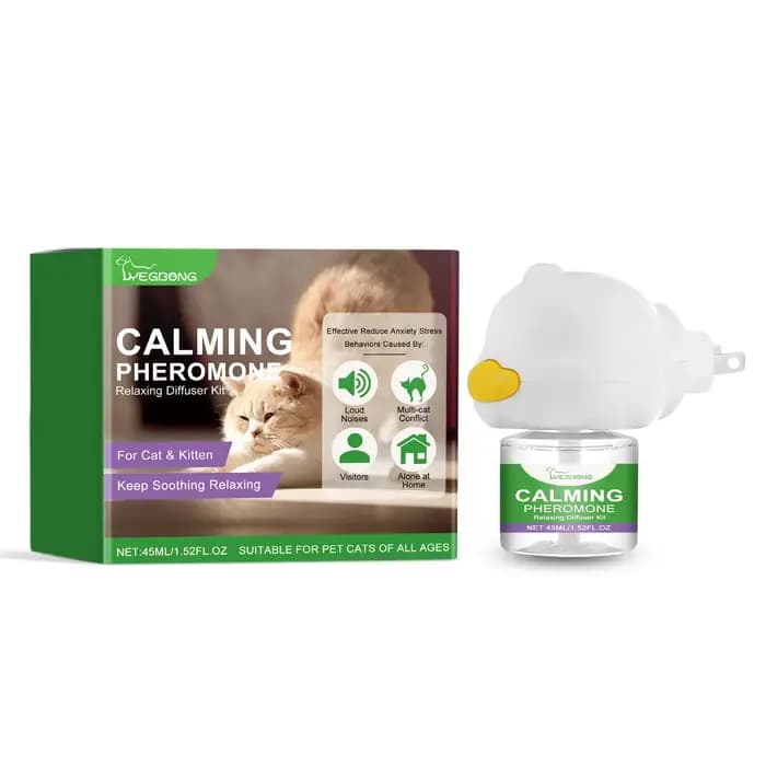 Diffuseur apaisant pour chat : relaxant au phéromone enfichable pour chats – Réduit l'anxiété et prévient l'onglet, avec liquide apaisant inclus