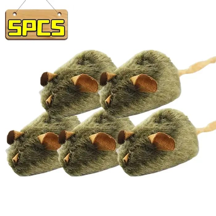 1/5 pièces souris interactive en peluche chat jouet à mâcher grinçant Imitation