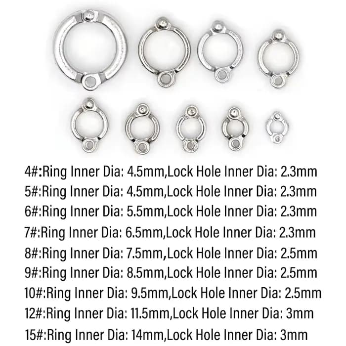 Anneaux de pied de perroquet en métal, 4.5mm-14mm, anneaux de jambe d'oiseau pour animaux de compagn