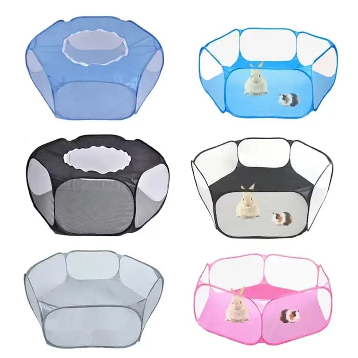 Petite Cage transparente Portable pour animaux de compagnie, tente pour chat et chien, parc pour animaux de compagnie, clôture de cour pliante ouverte pour chien, Hamster, lapin, cochon d'inde